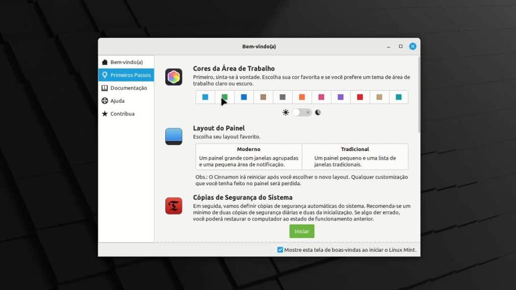 Linux Mint 21.1 Cores de Destaque
