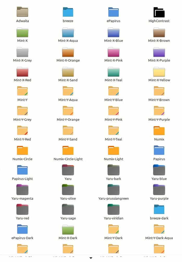 Linux Mint 21.1 Ícones
