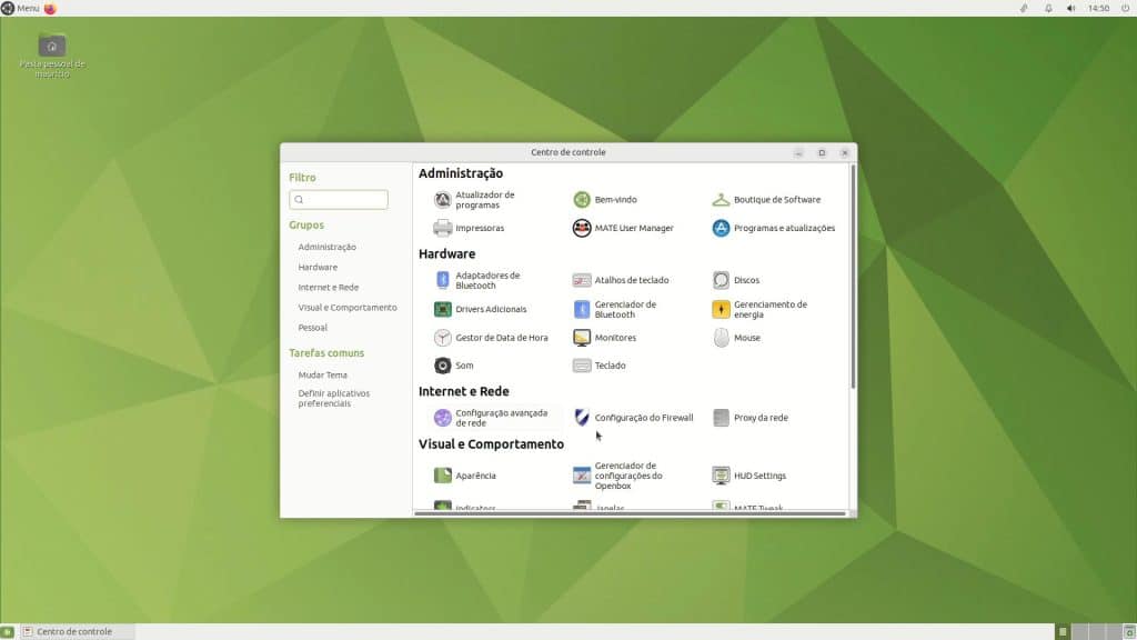 Central de Controle Ubuntu Mate